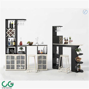 Modern all-in-one bar counter 3d model
